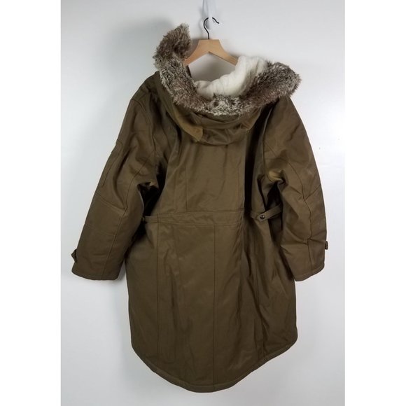 Centigrade Women's Sz. 2X Olive Parka Coat with Faux Fur Details NEW - Picture 10 of 12